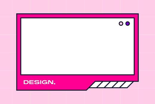Landscape frame for design media player interface. Online stream futuristic technology style. vector