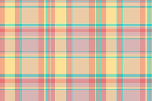 Pastel plaid pattern in soft peach, coral, and mint. Perfect for textile design, scrapbooking, or website backgrounds. This cheerful and versatile design evokes feelings of spring and summer. vector