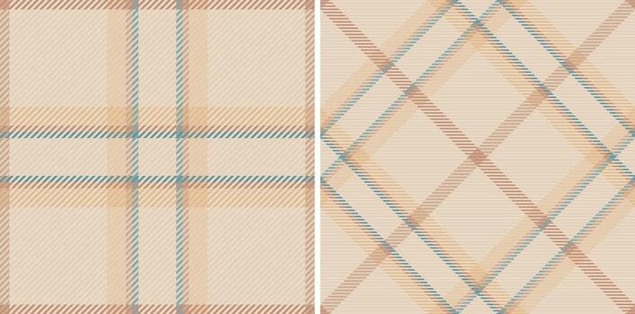 elegante neutral tartán patrones. dos sin costura diseños oferta versátil opciones para textil, moda, y web diseño. sutil color paleta evoca calma y sofisticación. vector