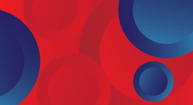 Modern gradient red circle pattern background with abstract blue curves vector