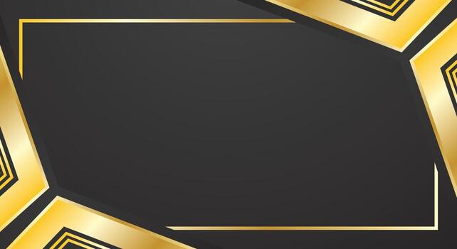 Luxurious black background with shiny gold geometric angular lines. Luxury premium concept design can use element certificate, gift card, invitation, business card vector