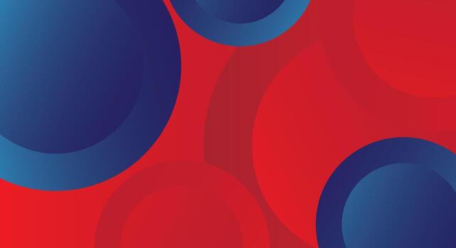 Gradient red circle pattern background with abstract blue curves vector
