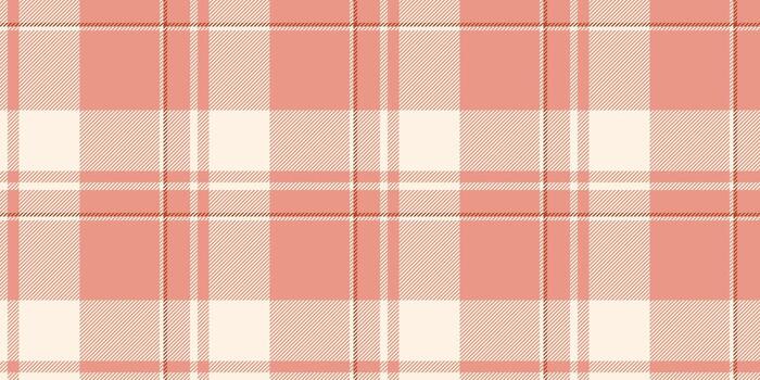 Soft coral and cream plaid pattern. Perfect for textile design, website backgrounds, or crafting projects. This delicate, seamless texture evokes feelings of warmth and comfort. vector