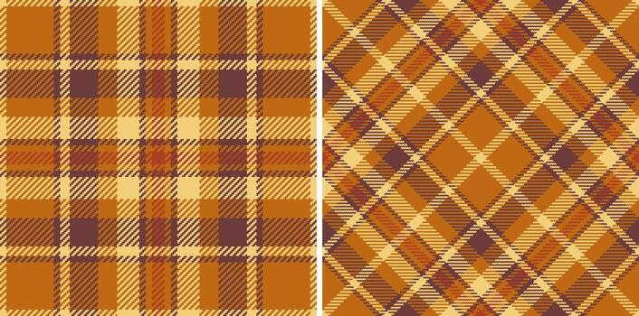 calentar otoñal tartán patrones, Perfecto para temática de otoño diseños dos distinto cheques oferta versatilidad clásico y diagonal. ideal para textil huellas dactilares, sitio web antecedentes, o estacional marca. vector