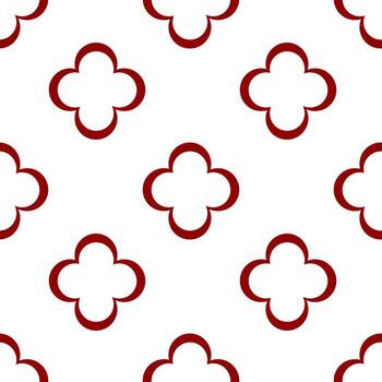 un sin costura modelo presentando rojo cruzar formas en un blanco antecedentes. el diseño consiste de simétrico, estilizado cruzar con redondeado bordes, creando un armonioso y elegante mirar. vector