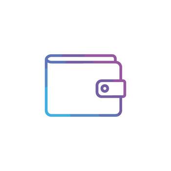 Stylish gradient wallet icon with snap button design. vector