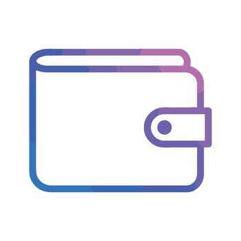 Minimalist gradient wallet icon - stylish and modern design. vector