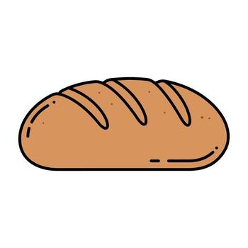 Simple brown bread loaf icon with crusty texture and scoring lines. vector