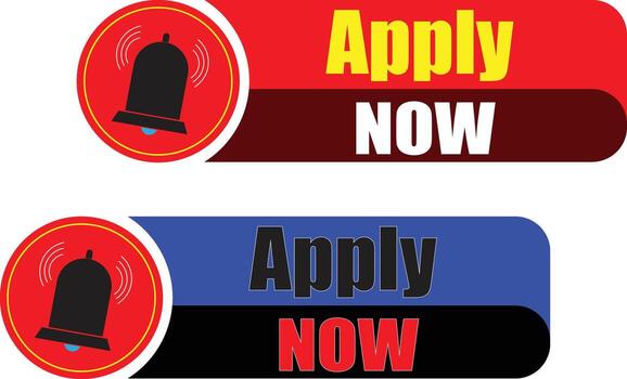 Urgent apply now call-to-action banner design for job and course applications vector