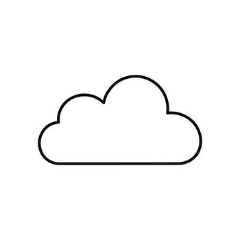 A simple, clear outline of a cloud shape on a white background vector