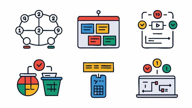 AI Generate Business and Strategy Icon Set for Modern Design Concepts vector