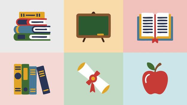 ai generar educación icono biblioteca colegio gráficos estudiar recurso ilustración diseño elementos enseñando aprendizaje conocimiento símbolos obra de arte vector