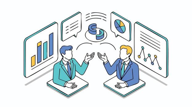 AI Generate Business Meeting Discussion Diagrams Analytics Illustration Representation Design vector