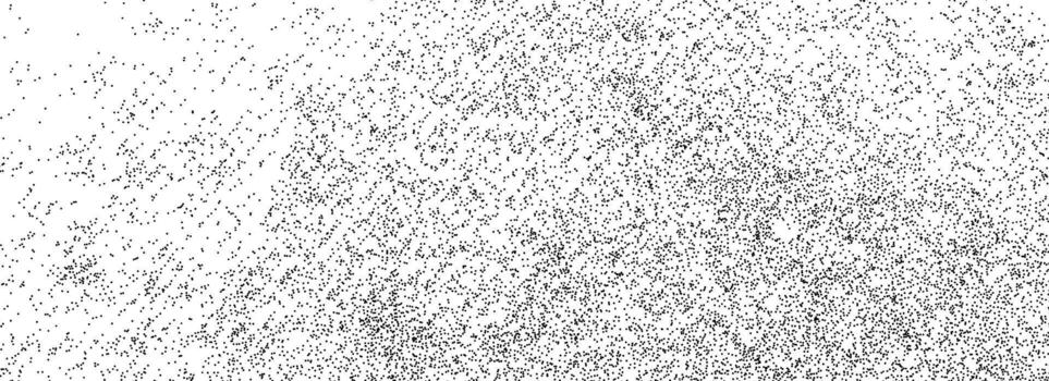 Abstract grain gradient texture. Stipple gritty noise background. Distress dust particle overlay. Grunge dotted textile backdrop. Sand stone speckles and granules wallpaper. Dotwork grit specks vector