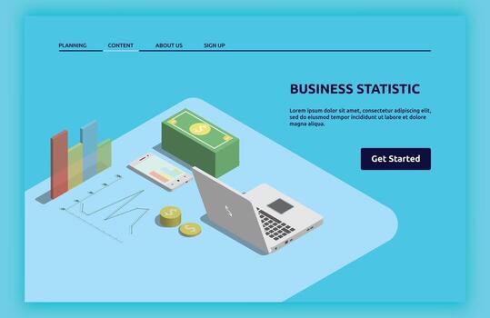 Business statistics and analytics tools vector