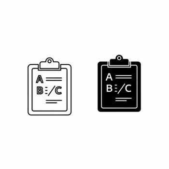 Clipboard with a clipboard and a clipboard with a b and c vector
