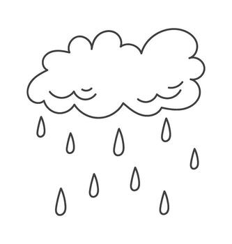 lloviendo nube lineal vector