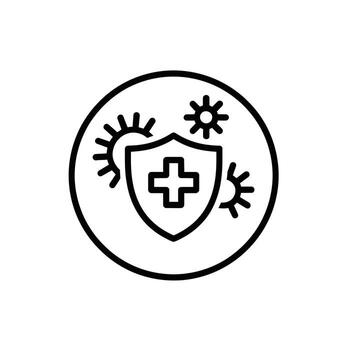 Immune System Shield Protecting From Viruses and Bacteria in a Circular Frame Medical Prevention vector