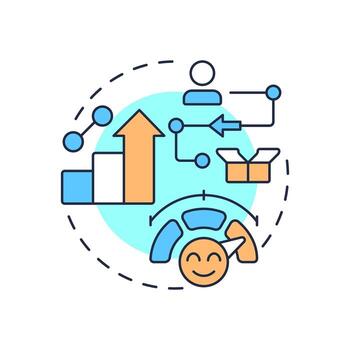 Customer journey map multi color concept icon. Visual representation of entire experience. Gap analysis tool. Round shape line illustration. Abstract idea. Graphic design. Easy to use in blog post vector