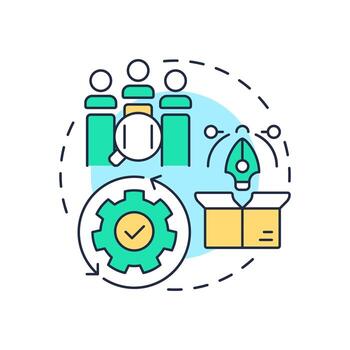 Needs gap analysis multi color concept icon. What customers and users truly demand. Public sector services. Round shape line illustration. Abstract idea. Graphic design. Easy to use in blog post vector