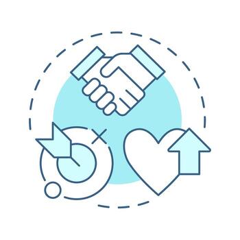 Desire soft blue concept icon. Motivation and commitment to support and participate in change. Management. ADKAR model. Round shape line illustration. Abstract idea. Graphic design. Easy to use vector