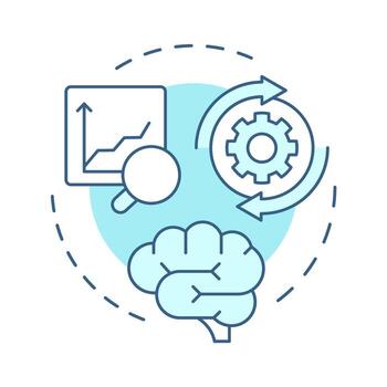 Awareness soft blue concept icon. Recognizing need for change. Information about organizational shifts. ADKAR model. Round shape line illustration. Abstract idea. Graphic design. Easy to use vector