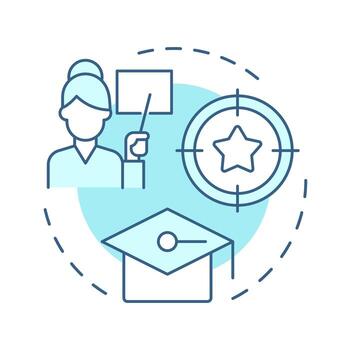 Knowledge soft blue concept icon. Acquire information, tools and training. ADKAR model. Business development strategy. Round shape line illustration. Abstract idea. Graphic design. Easy to use vector