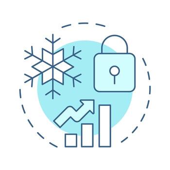 Refreeze soft blue concept icon. Organization culture maintaining. Reinforcing new behaviors. Lewin change management model. Round shape line illustration. Abstract idea. Graphic design. Easy to use vector