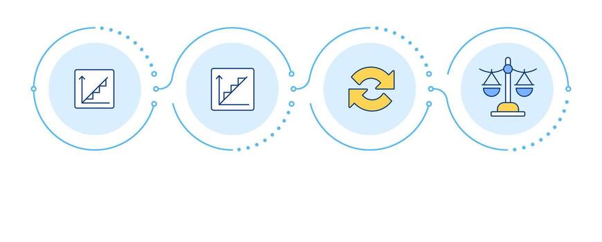 Capacity management strategies infographic 4 steps. Productivity improvement inside organization. Flow chart infochart. Editable info graphics icons vector
