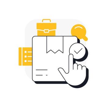 Resource availability flat outline concept icon. Company ability demand response. Capacity management metric. Modern line illustration with yellow glyphs. Conceptual visual. Easy to edit vector