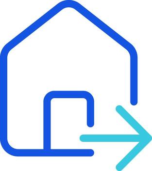 Relocation colorful line ui icon. Home ownership, property. House checkout, rent. Moving out. Real estate. Isolated duotone linear symbol. User interface element, pixel perfect vector