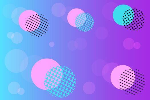 abstract colorful background with hand drawn circles, stripes and triangles. vector