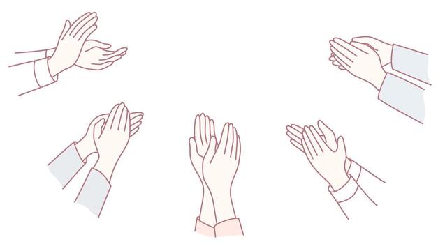 A diverse group of hands clapping energetically in applause for a great performance vector
