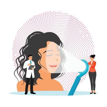 facial recognition technology illustration vector