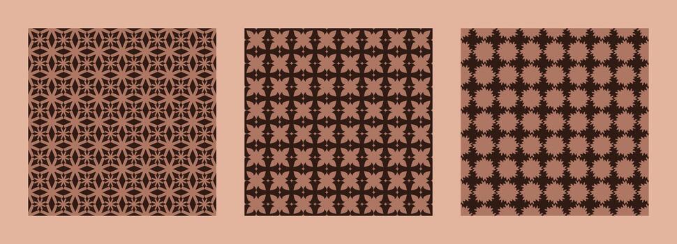 Abstract design aesthetic seamless pattern collection. Geometric print set for paper, textile and fabric. Hand drawn illustration. vector