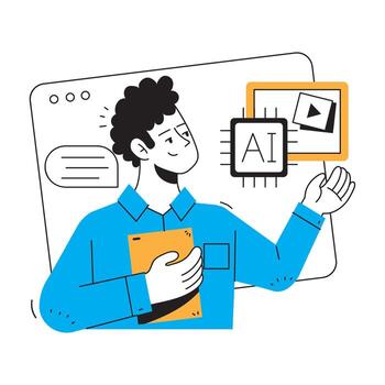 Man Presenting AI vector