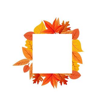 Autumn Leaves Square Frame Modern Template for Branding vector