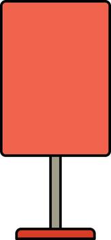 Red rectangular floor lamp illustration vector