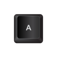 carta uma ilustração teclado botão em Sombrio cor e transparente fundo png