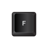 carta f,ilustração teclado botão em Sombrio cor e transparente fundo png