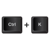 ctrl e k,ilustração teclado botão em Sombrio cor e transparente fundo png