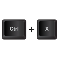 ctrl e x,ilustração teclado botão em Sombrio cor e transparente fundo png