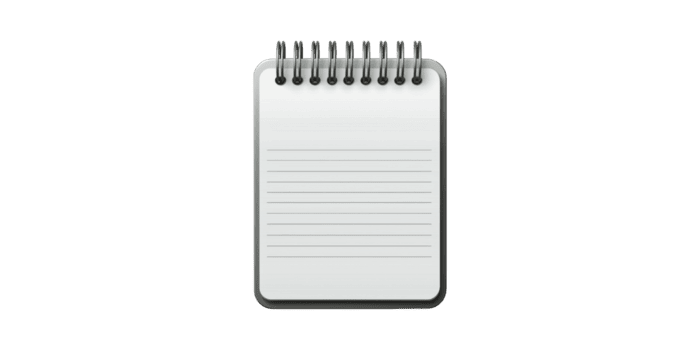 spirale bloc notes con foderato pagine. ideale per scrittura e prendere appunti isolato su trasparente sfondo png