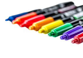 Pastel colorful markers with a transparent background for soft art projects. png