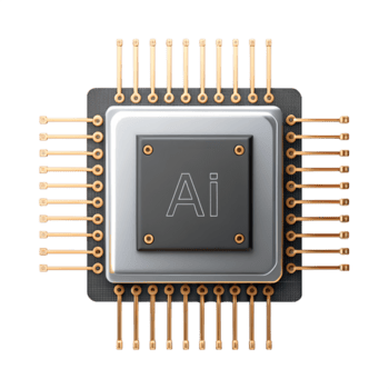 artificial inteligência microchip 3d Renderização Alto resolução tecnologia inovação computador lasca ai processador o circuito borda png