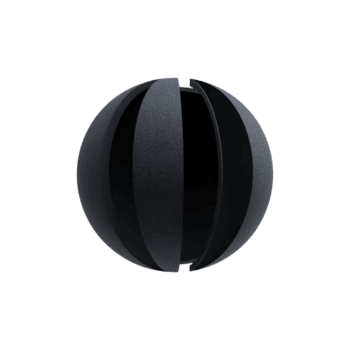 Sleek Black Spherical Object With Open Segments. Modern Design And Abstract Art Concept Isolated On Transparent Background png