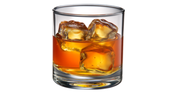 un alto vaso de whisky con hielo aislado en transparente antecedentes png