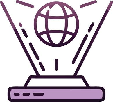 Globe hologram projection with light rays technology futuristic vector