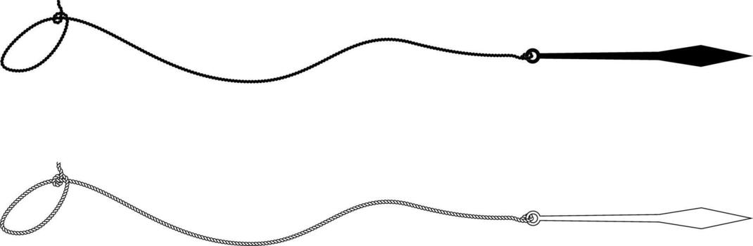 rope dart or rope javelin icon set vector