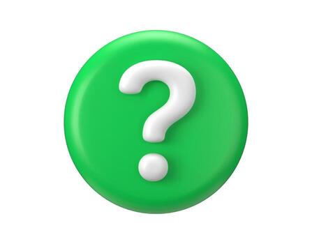 Question 3d mark. Bubble ask icon. Green faq icon. Button for chat with support answers or advice search. vector